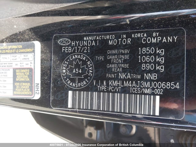 Hyundai Elantra Blue 2021 KMHLM4AJ3MU006854 Image 9