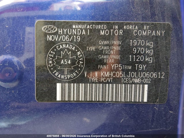 Hyundai Ioniq Ultimate 2020 KMHC05LJ0LU060612 Image 9