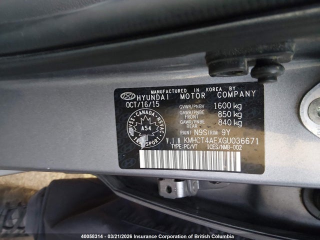 Hyundai ACCENT SE 2016 KMHCT4AEXGU036671 Image 9