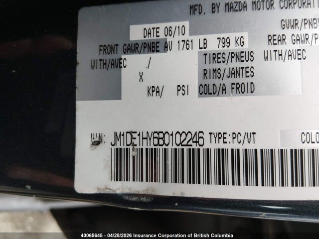 Aukcja sprzedaży 2011 Mazda Mazda2, vin: JM1DE1HY6B0102246, numer aukcji: 40065645