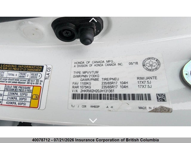 Honda CR-V 2018 2HKRW2H20JH131361 Image 10