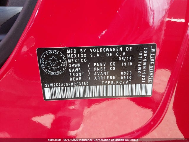 Volkswagen JETTA S 2015 3VW2K7AJ9FM203250 Image 9
