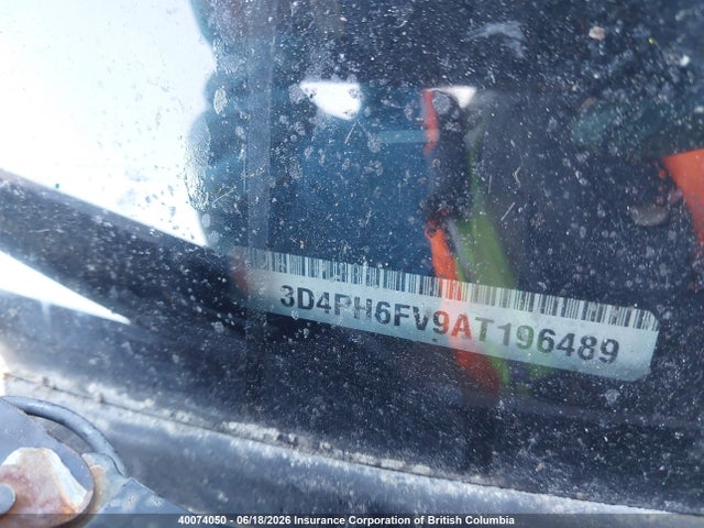 2010 Dodge Journey R/t მანქანა იყიდება აუქციონზე, vin: 3D4PH6FV9AT196489, აუქციონის ნომერი: 40074050