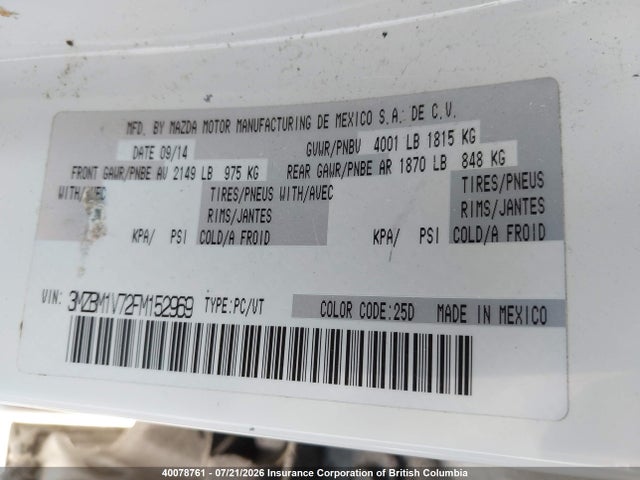 Mazda 3 TOURING 2015 3MZBM1V72FM152969 Image 9