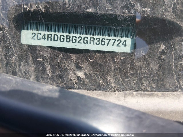 40078766 :رقم المزاد ، 2C4RDGBG2GR367724 vin ، 2016 Dodge Grand Caravan Se مزاد بيع