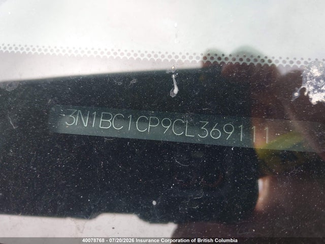 40078768 :رقم المزاد ، 3N1BC1CP9CL369111 vin ، 2012 Nissan Versa مزاد بيع