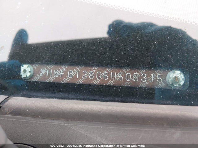 40072352 :رقم المزاد ، 2HGFG12806H505315 vin ، 2006 Honda Civic Ex مزاد بيع