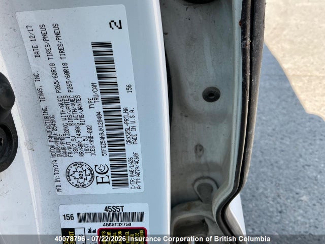 5TFGZ5AN9JX128404 Toyota Tacoma Limited/trd Off Road