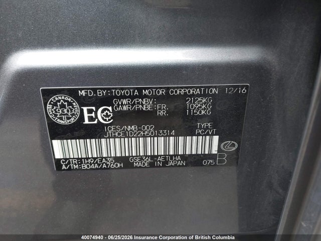 Lexus IS 350 2017 JTHCE1D22H5013314 Image 9
