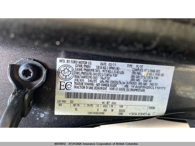 Aukcja sprzedaży 2012 Ford Focus, vin: 1FAHP3H20CL110173, numer aukcji: 40078872