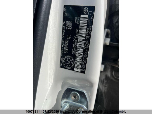 Aukcja sprzedaży 2009 Toyota Yaris, vin: JTDBT903891334587, numer aukcji: 40078911