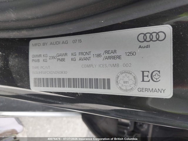 2016 Audi A6 2.0t Technik მანქანა იყიდება აუქციონზე, vin: WAUHFAFCXGN050830, აუქციონის ნომერი: 40076475