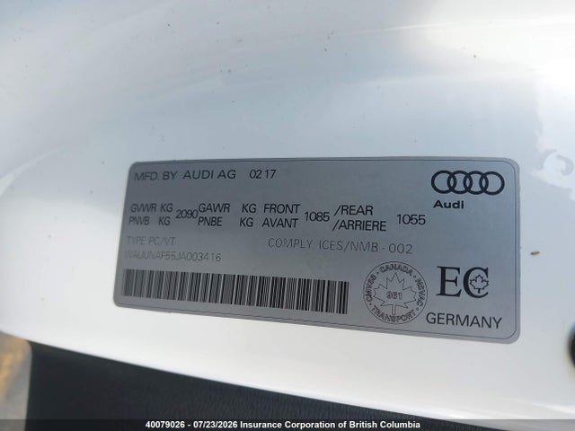 Audi A5 2018 WAUUNAF55JA003416 Image 9