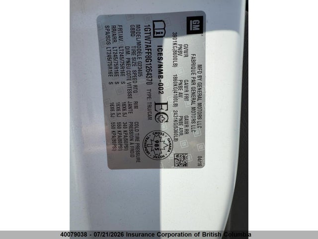 GMC Savana 2500 1wt 2016 1GTW7AFF8G1264370 Image 6