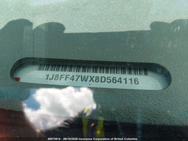 40072614 :رقم المزاد ، 1J8FF47WX8D564116 vin ، 2008 Jeep Compass Sport مزاد بيع