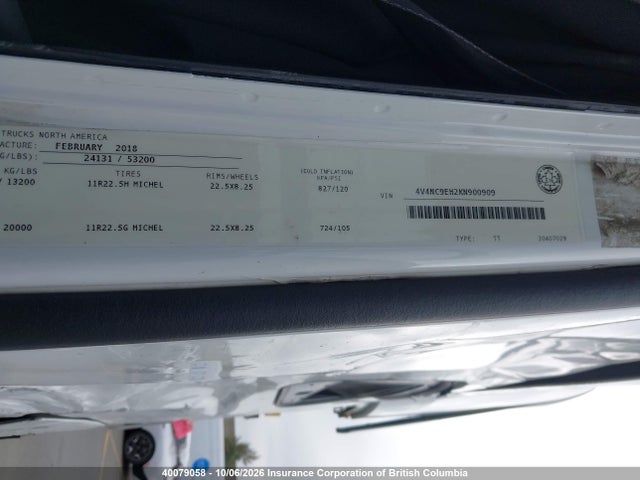 Aukcja sprzedaży 2019 Volvo Vn L, vin: 4V4NC9EH2KN900909, numer aukcji: 40079058