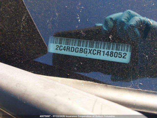 40079067 :رقم المزاد ، 2C4RDGBGXCR148052 vin ، 2012 Dodge Grand Caravan Se مزاد بيع
