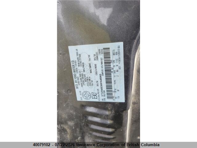 40079102 :رقم المزاد ، 1FTZR45E99PA45063 vin ، 2009 Ford Ranger Super Cab مزاد بيع