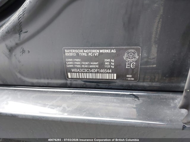 Продаж на аукціоні авто 2013 Bmw 3 Series 320i Xdrive, vin: WBA3C3C54DF146544, номер лоту: 40076293