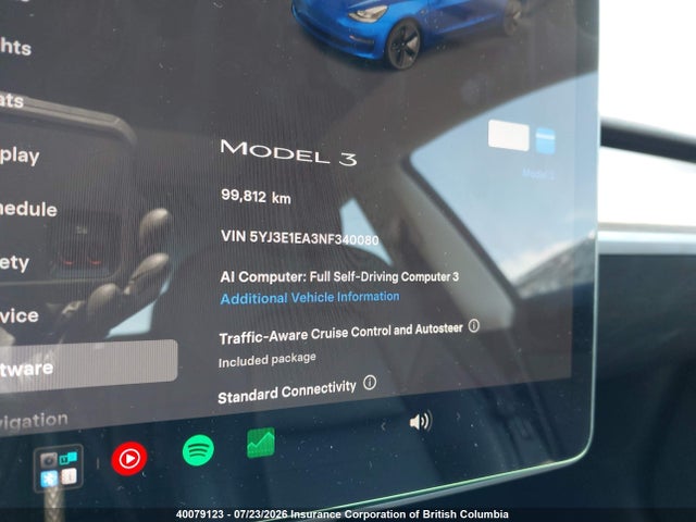 Продажа на аукционе авто 2022 Tesla Model 3, vin: 5YJ3E1EA3NF340080, номер лота: 40079123