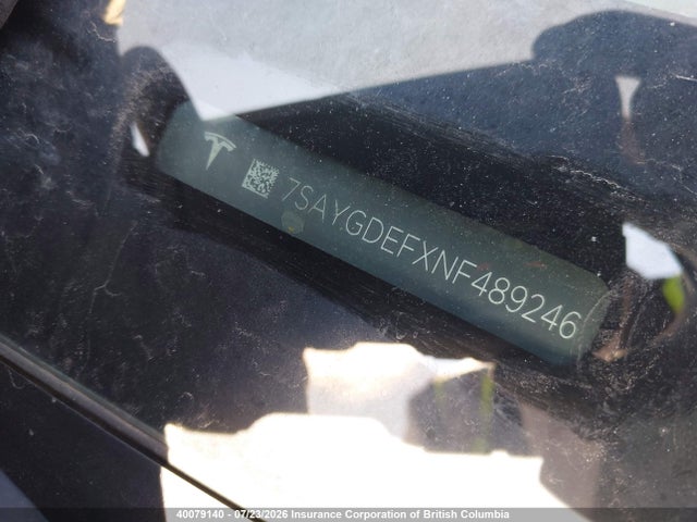 Продаж на аукціоні авто 2022 Tesla Model Y, vin: 7SAYGDEFXNF489246, номер лоту: 40079140