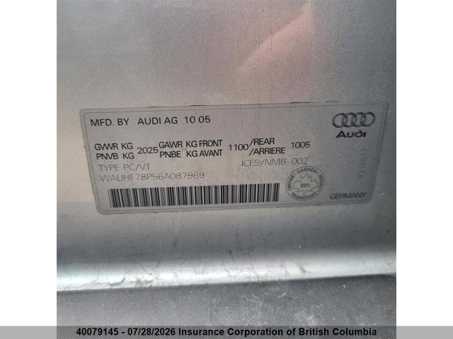 Продажа на аукционе авто 2006 Audi A3, vin: WAUHF78P56A087969, номер лота: 40079145