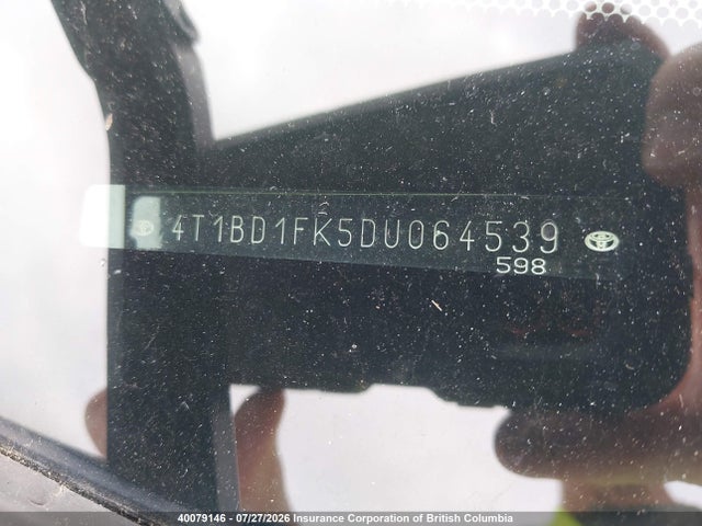 Продаж на аукціоні авто 2013 Toyota Camry, vin: 4T1BD1FK5DU064539, номер лоту: 40079146
