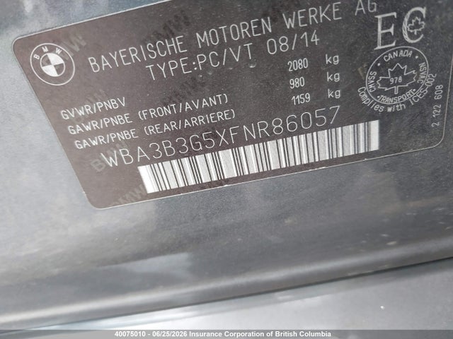 BMW 328 XI 2015 WBA3B3G5XFNR86057 Image 9