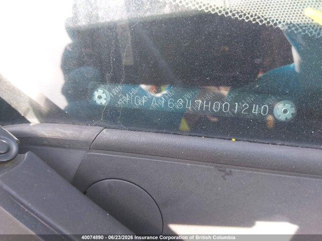 40074890 :رقم المزاد ، 2HGFA16347H001240 vin ، 2007 Honda Civic Dx مزاد بيع
