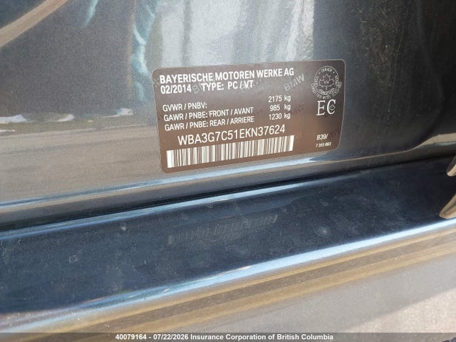 Продаж на аукціоні авто 2014 Bmw 328i, vin: WBA3G7C51EKN37624, номер лоту: 40079164
