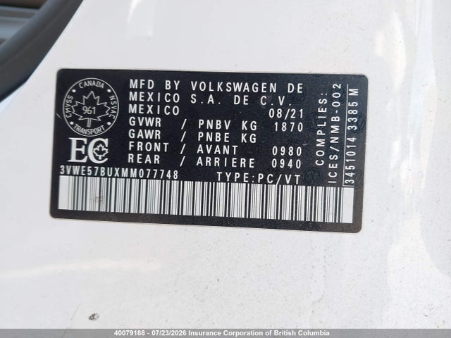 Volkswagen Jetta 2021 3VWE57BUXMM077748 Image 9