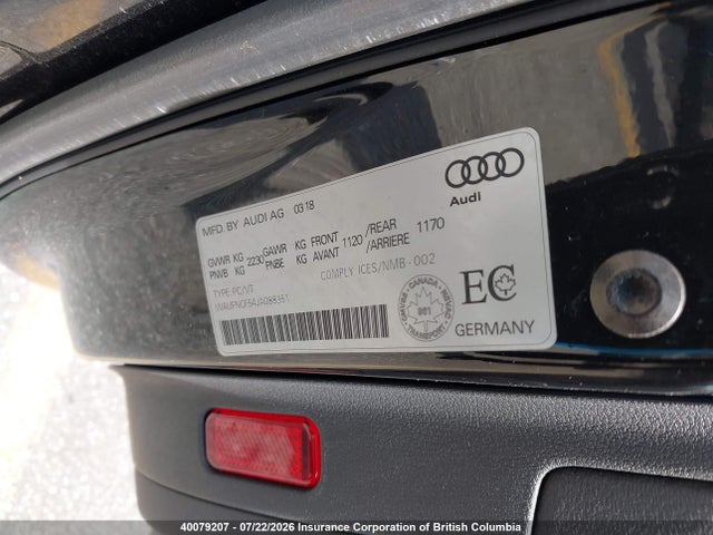 Audi A5 2018 WAUFNCF54JA088351 Image 9