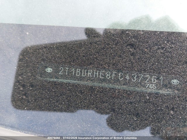 40076080 :رقم المزاد ، 2T1BURHE8FC437261 vin ، 2015 Toyota Corolla L/le/le Pls/prm/s/s Pls مزاد بيع