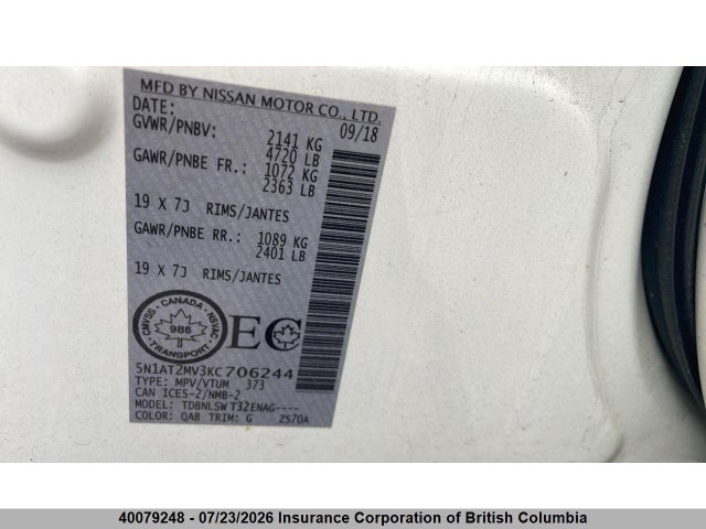 Nissan Rogue 2019 5N1AT2MV3KC706244 Image 6