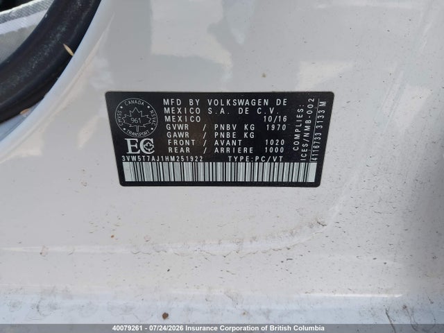 Volkswagen Jetta 2017 3VW5T7AJ1HM251922 Image 9