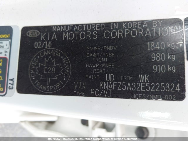 Aukcja sprzedaży 2014 Kia Forte, vin: KNAFZ5A32E5225324, numer aukcji: 40079262