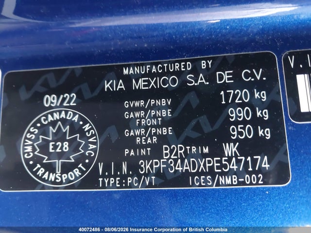 Продаж на аукціоні авто 2023 Kia Forte Ex/ex+/ex Premium, vin: 3KPF34ADXPE547174, номер лоту: 40072486