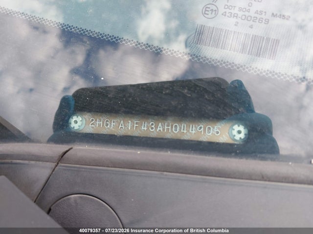 Aukcja sprzedaży 2010 Honda Civic, vin: 2HGFA1F43AH044905, numer aukcji: 40079357
