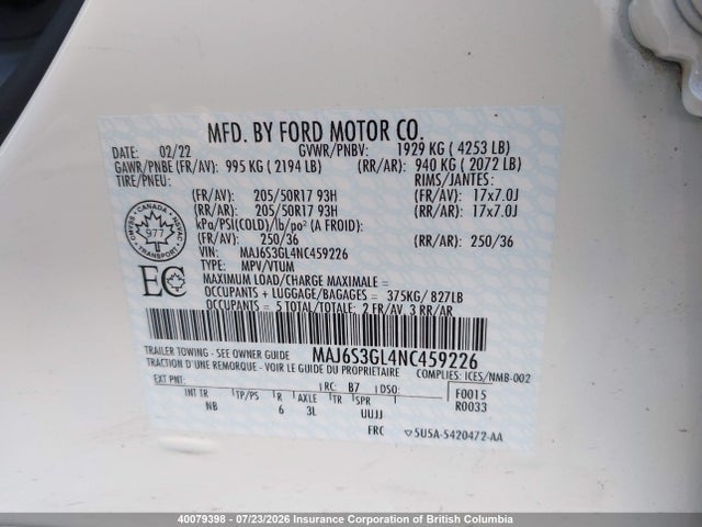 Ford Ecosport Se 2022 MAJ6S3GL4NC459226 Image 9