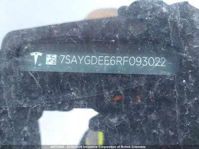 40079409 :رقم المزاد ، 7SAYGDEE6RF093022 vin ، 2024 Tesla Model Y مزاد بيع