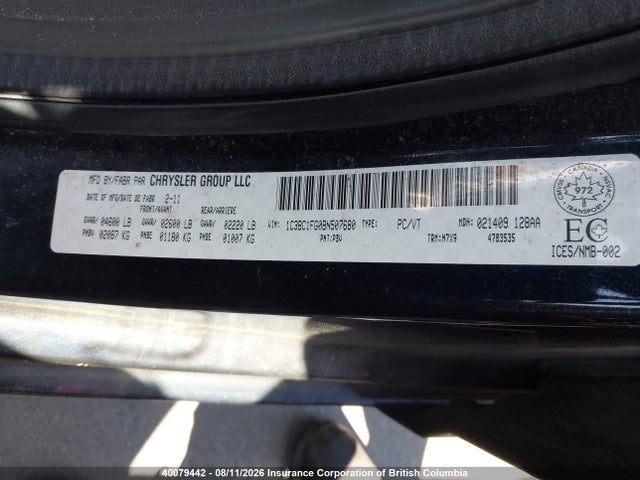 Aukcja sprzedaży 2011 Chrysler 200, vin: 1C3BC1FG0BN507680, numer aukcji: 40079442