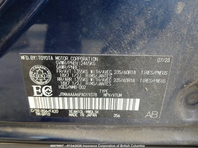 Toyota Bz4x 2023 JTMAAAAA6PA019378 Image 9