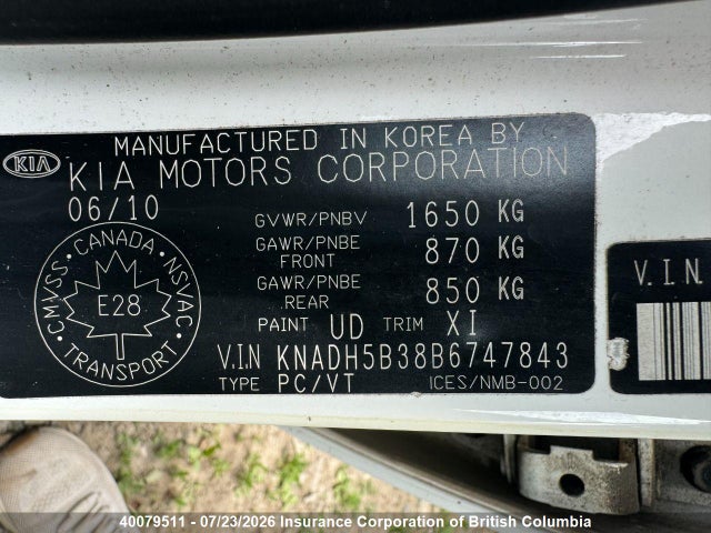 Aukcja sprzedaży 2011 Kia Rio Lx/sx, vin: KNADH5B38B6747843, numer aukcji: 40079511