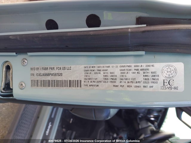 Auction sale of the 2023 Jeep Wrangler Sport, vin: 1C4GJXAN8PW597520, lot number: 40079525