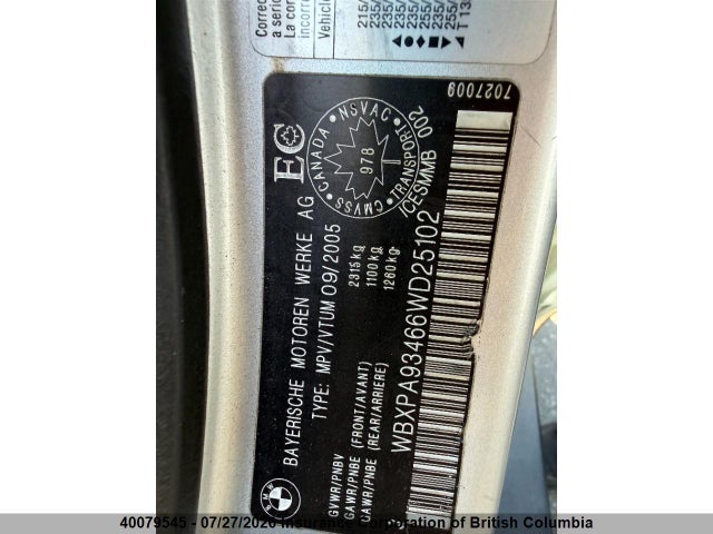 Продаж на аукціоні авто 2006 Bmw X3, vin: WBXPA93466WD25102, номер лоту: 40079545