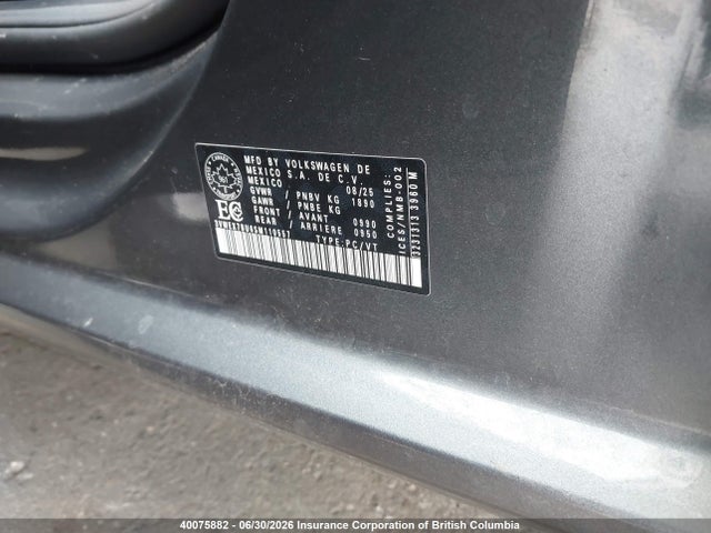 40075882 :رقم المزاد ، 3VWEX7BU6SM110557 vin ، 2025 Volkswagen Jetta Se مزاد بيع