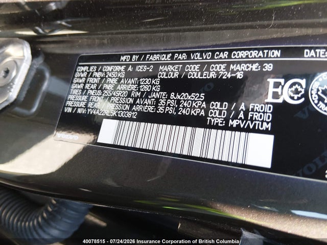 Продаж на аукціоні авто 2019 Volvo Xc60 T6 Inscription, vin: YV4A22RL5K1303812, номер лоту: 40078515