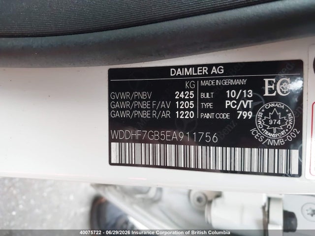2014 Mercedes-benz E 63 Amg-s მანქანა იყიდება აუქციონზე, vin: WDDHF7GB5EA911756, აუქციონის ნომერი: 40075722