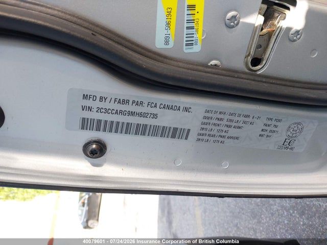 Aukcja sprzedaży 2021 Chrysler 300, vin: 2C3CCARG9MH602735, numer aukcji: 40079601