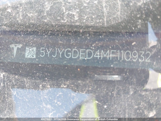 Aukcja sprzedaży 2021 Tesla Model Y, vin: 5YJYGDED4MF110932, numer aukcji: 40079603